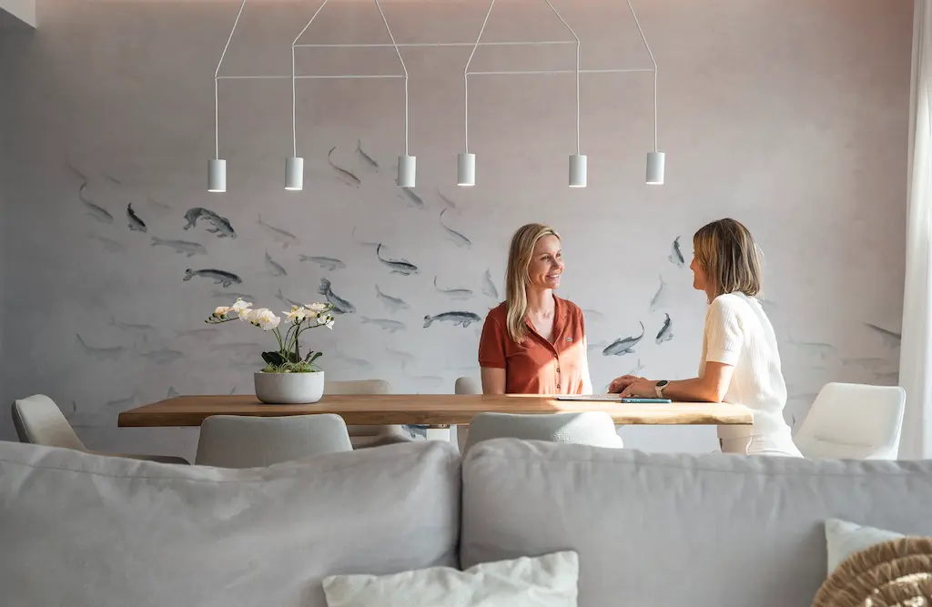 Image of the team in the office.